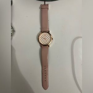 Pink and white polkadot watch